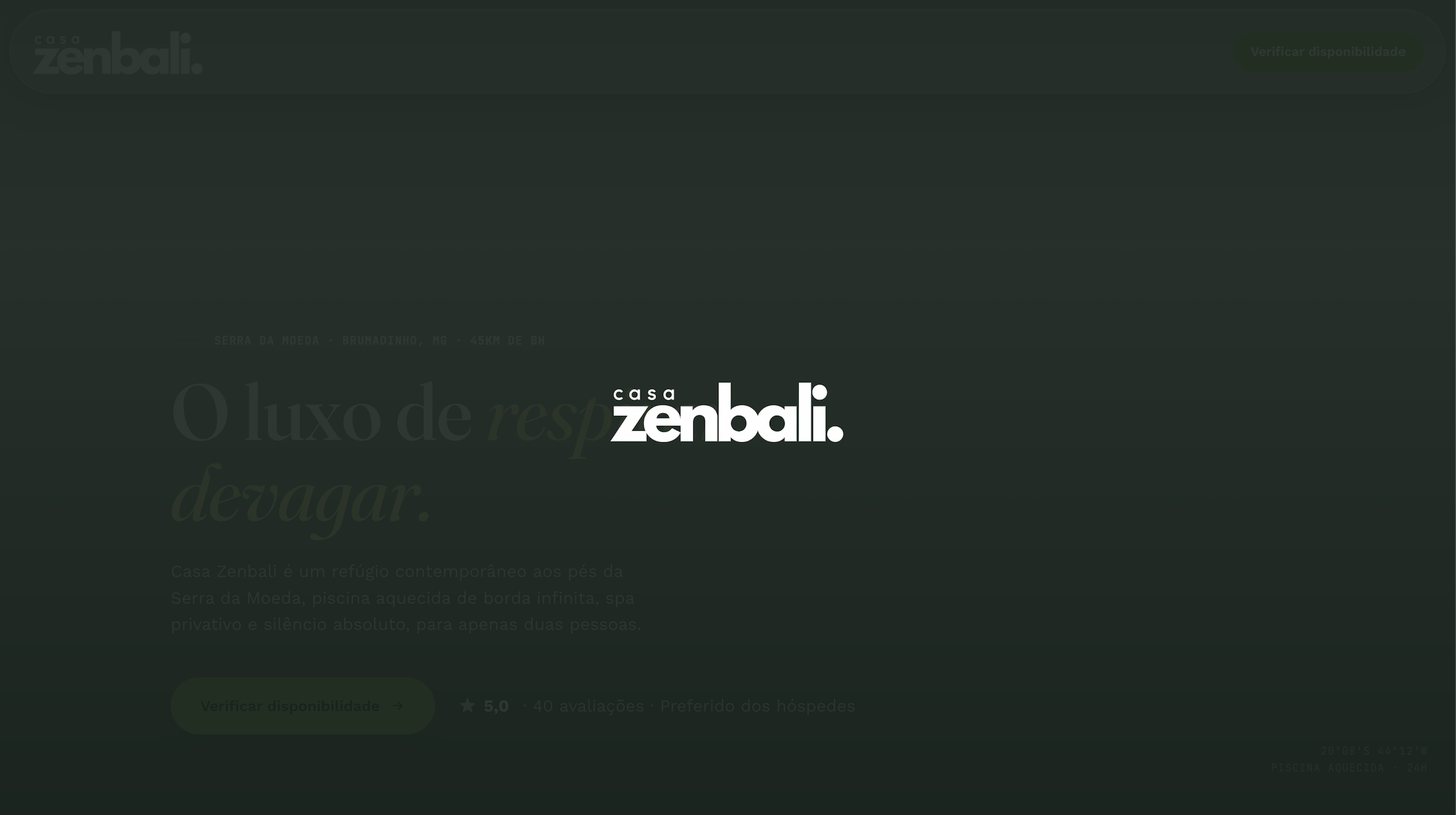 Prévia do site Casa Zenbali